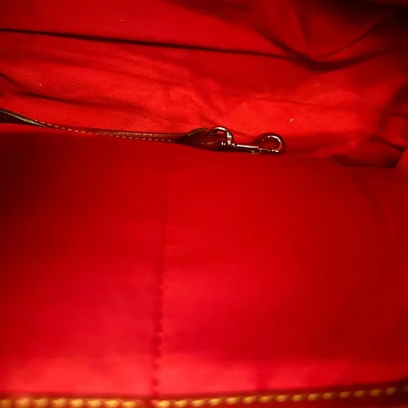 Dooney Bourke Florentine Leather Satchel Handbag Red - Picture 15 of 16